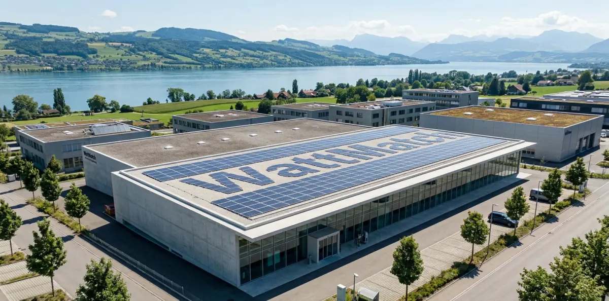Industrieanlage mit Solarpanels